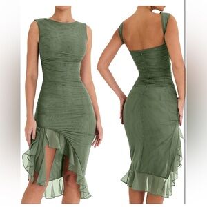 Women’s Midi Flowy Green Dress